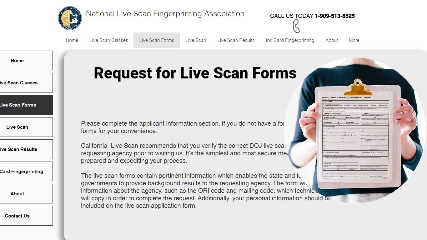 Live Scan Forms | Live Scan